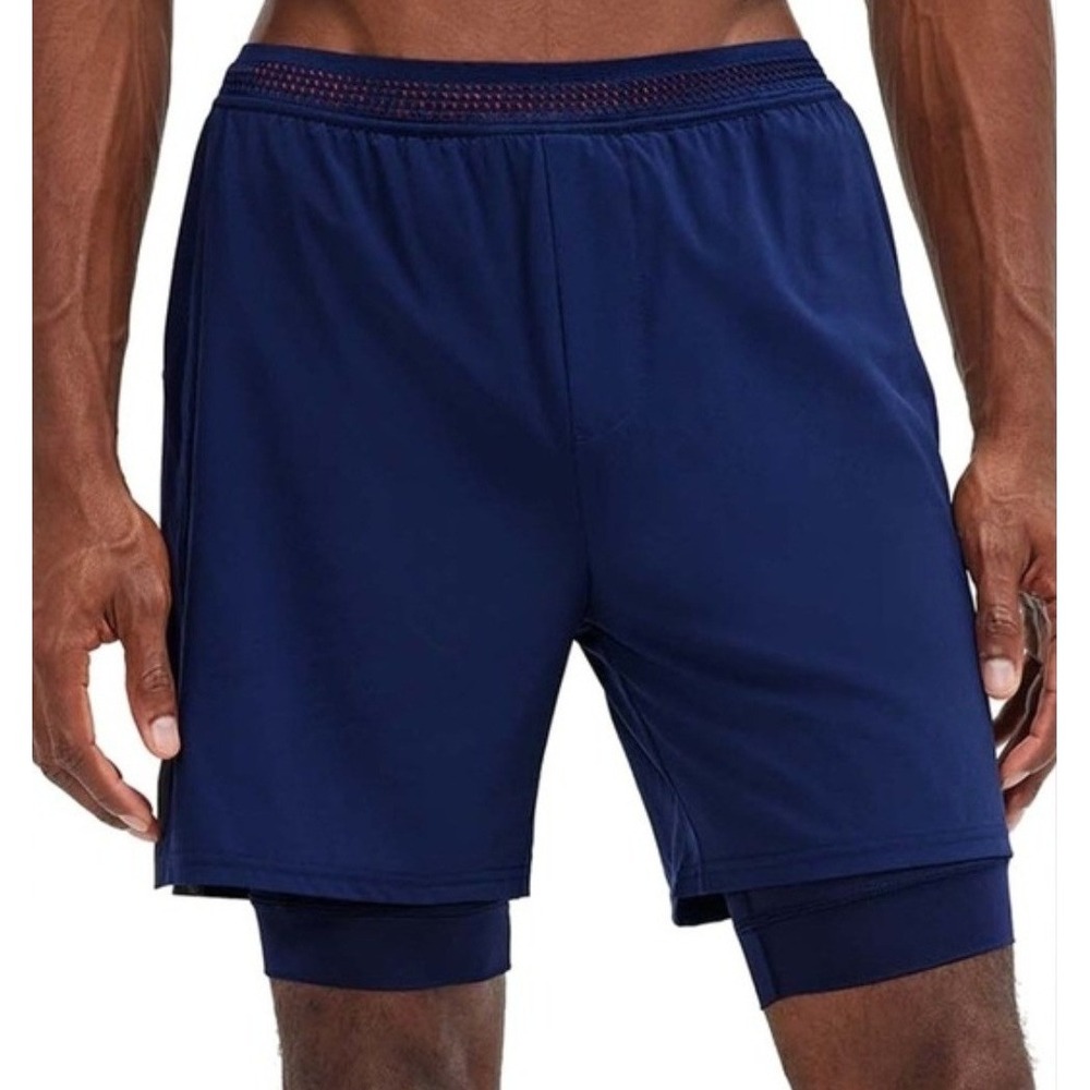 Rhone 6" Swift Lined Training Shorts Men's Large Blue Performance Athletic
